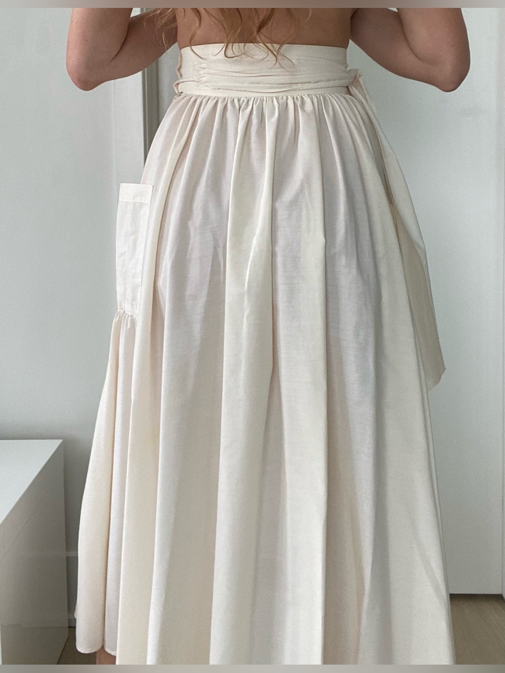 Lagen Look unlabelled 100% Cotton 2 piece cream colour top and skirt size S & L - Picture 3 of 10